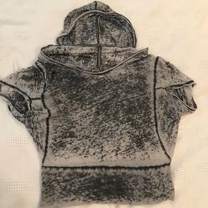 Heather Grey Bat Sleeve Hoodie Shirt